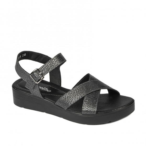 Sandali donna 5049-1 nero metallizzato