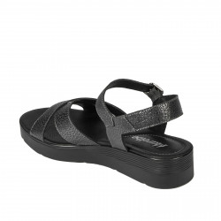Sandali donna 5049-1 nero metallizzato