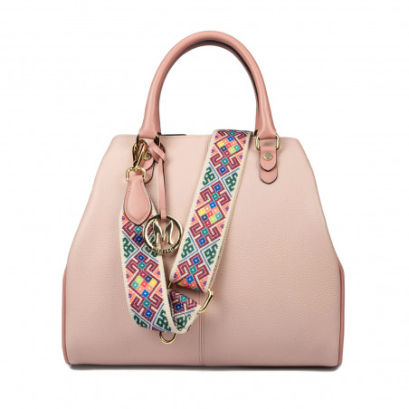 Borsa da donna a mano 002g rosa combinato