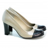 Scarpe eleganti donna 1213 vernice beige+nero