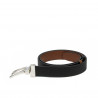 Cintura donna 22m bicolore biz nero+marrone