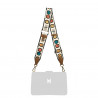 Tracolla (cinghia) 101g multicolore+cognac marrone
