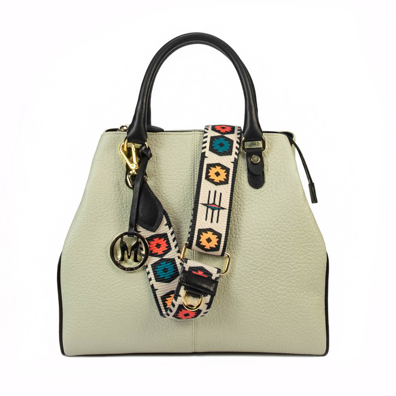 Borsa da donna a mano 002g nude latte+nero