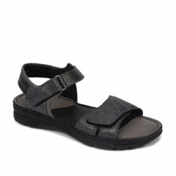 Sandali donna 5090 nero metallizzato combinato