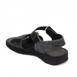 Sandali donna 5090 nero metallizzato combinato