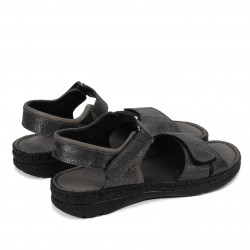 Sandali donna 5090 nero metallizzato combinato