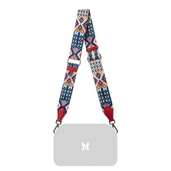 Tracolla (cinghia) 105g multicolore+rosso saffiano
