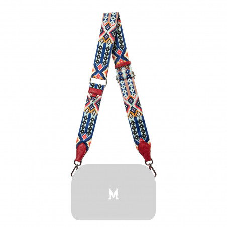 Tracolla (cinghia) 105g multicolore+rosso saffiano