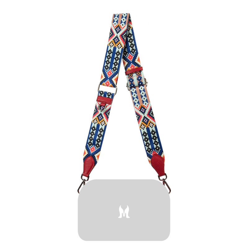 Tracolla (cinghia) 105g multicolore+rosso saffiano