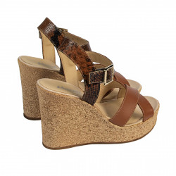 Sandali donna 5095 marrone combinato