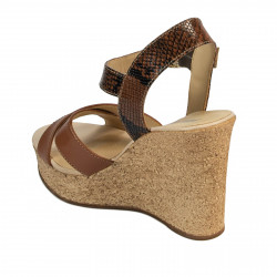Sandali donna 5095 marrone combinato