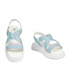 Sandali donna 5092 azzurro combinato