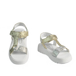 Sandali donna 5082 argento+oro