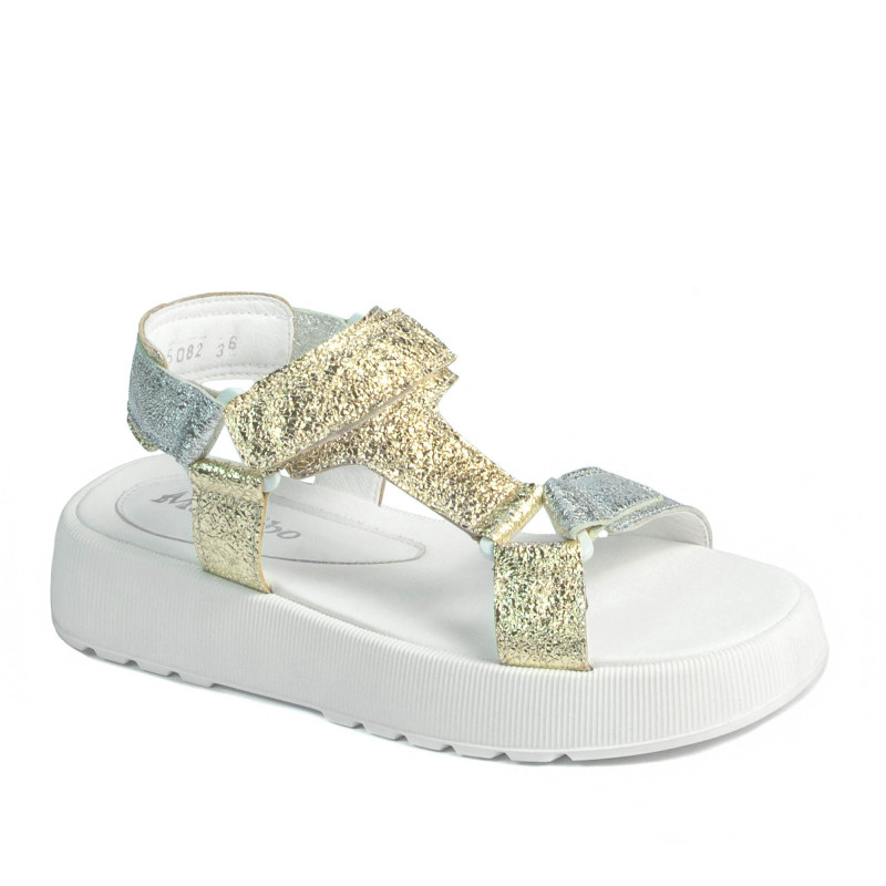 Sandali donna 5082 argento+oro