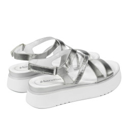 Sandali donna 5100 argento combinato