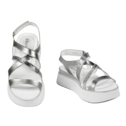 Sandali donna 5100 argento combinato