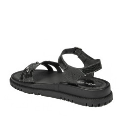 Sandale donna 5096 nero metallizzato
