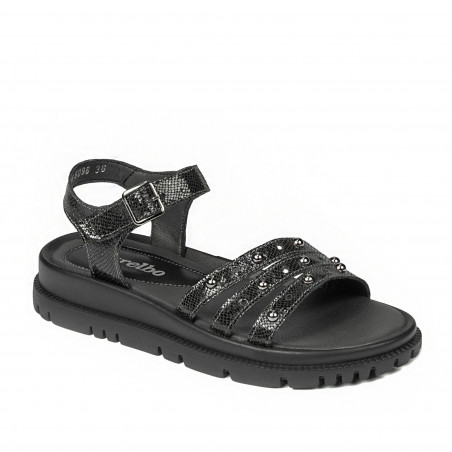 Sandale donna 5096 nero metallizzato