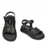 Sandale donna 5096 nero metallizzato
