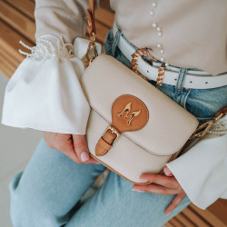 Borsa donna a tracolla 007g beige latte