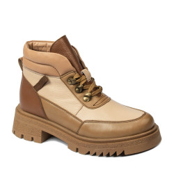 Stivaletti donna 3382 cammello combinato