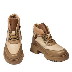 Stivaletti donna 3382 cammello combinato