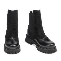 Stivaletti donna 3390 nero combinato