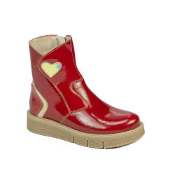 Stivaletti bambini piccoli 110c vernice rossa combinata