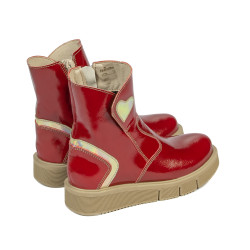 Stivaletti bambini piccoli 110c vernice rossa combinata