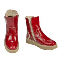 Stivaletti bambini piccoli 110c vernice rossa combinata