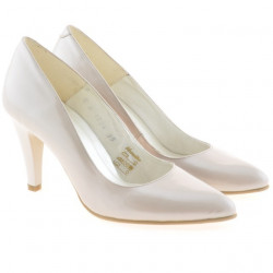 Scarpe eleganti donna 1234 vernice beige madreperlato