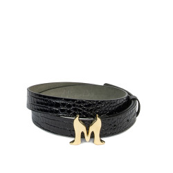 Cintura donna 41m croco vernice nero