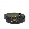 Cintura donna 41m croco vernice nero