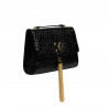 Borsa donna a spalla 009g croco vernice nero
