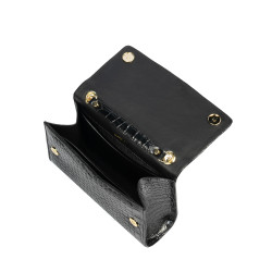 Borsa donna a spalla 009g croco vernice nero