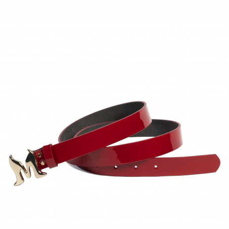Cintura donna 41m vernice rossa