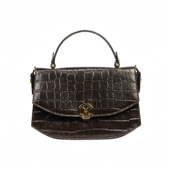 Borsa donna a mano 023g croco dark brown