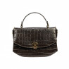 Borsa donna a mano 023g croco dark brown