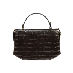 Borsa donna a mano 023g croco dark brown