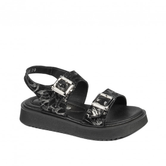 Sandali per bambini 529 nero+argento