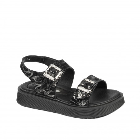 Sandali per bambini 529 nero+argento