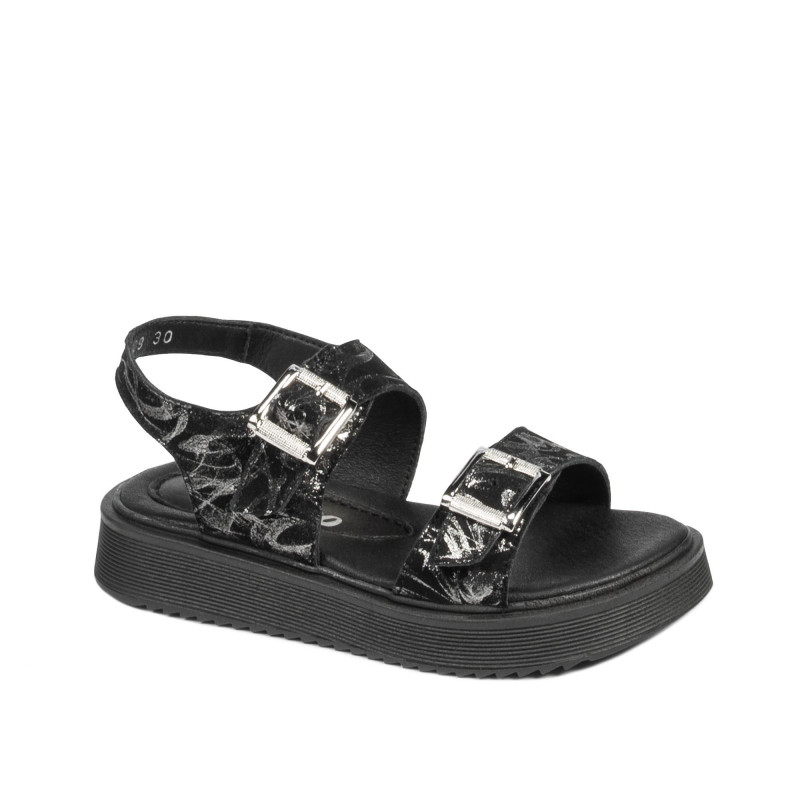 Sandali per bambini 529 nero+argento
