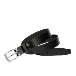 Cintura uomo 71b bicolore nero lucido+caffè