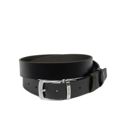 Cintura uomo 71b bicolore nero lucido+caffè