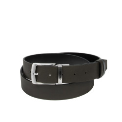 Cintura uomo 71b bicolore nero lucido+caffè