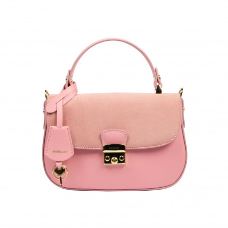 Borsa da donna a mano 022g rosa combinato