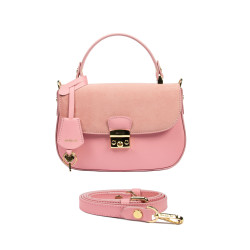 Borsa da donna a mano 022g rosa combinato