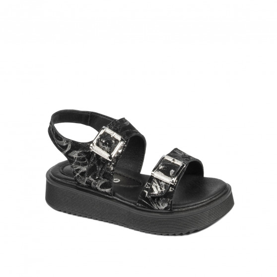 Sandali per bambini piccoli 81c nero+argento