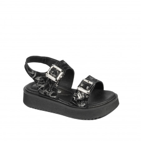 Sandali per bambini piccoli 81c nero+argento