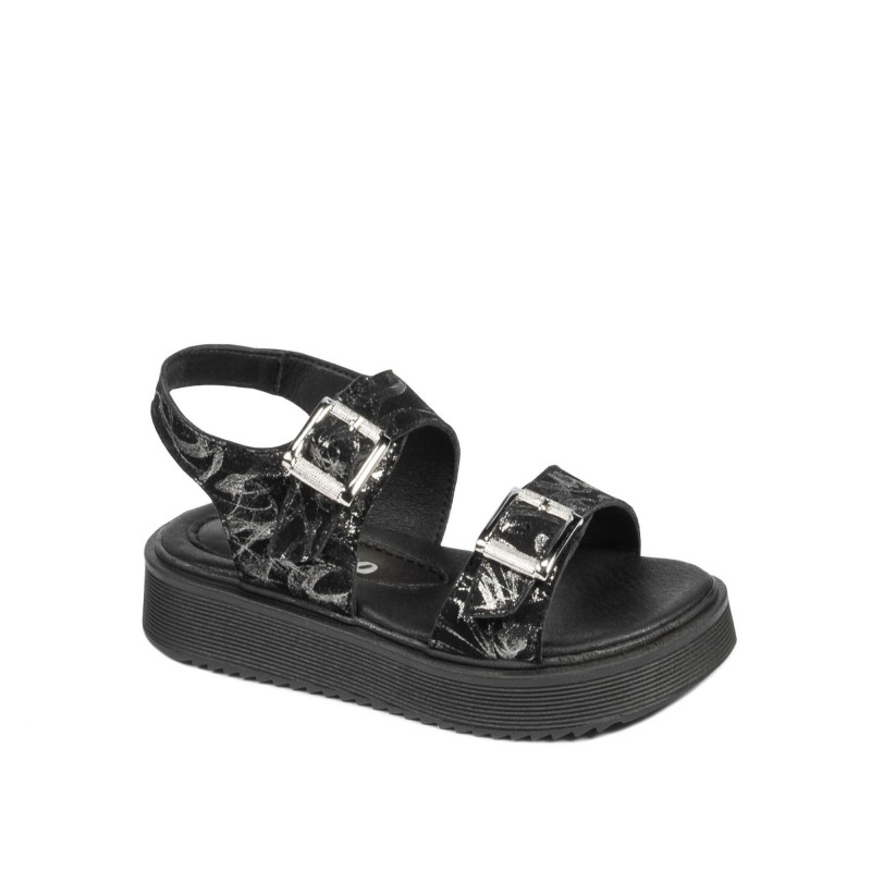 Sandali per bambini piccoli 81c nero+argento